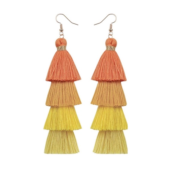 Layered Tassel Earrings - Picture 2 of 3